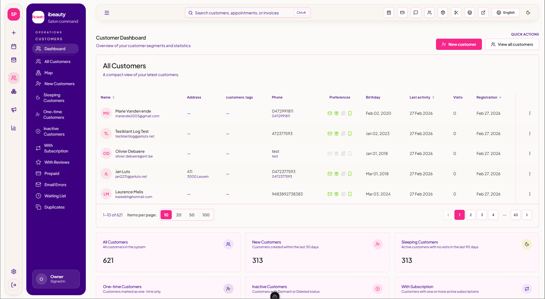 Schermbeeld van iBeauty v2 salonplatform