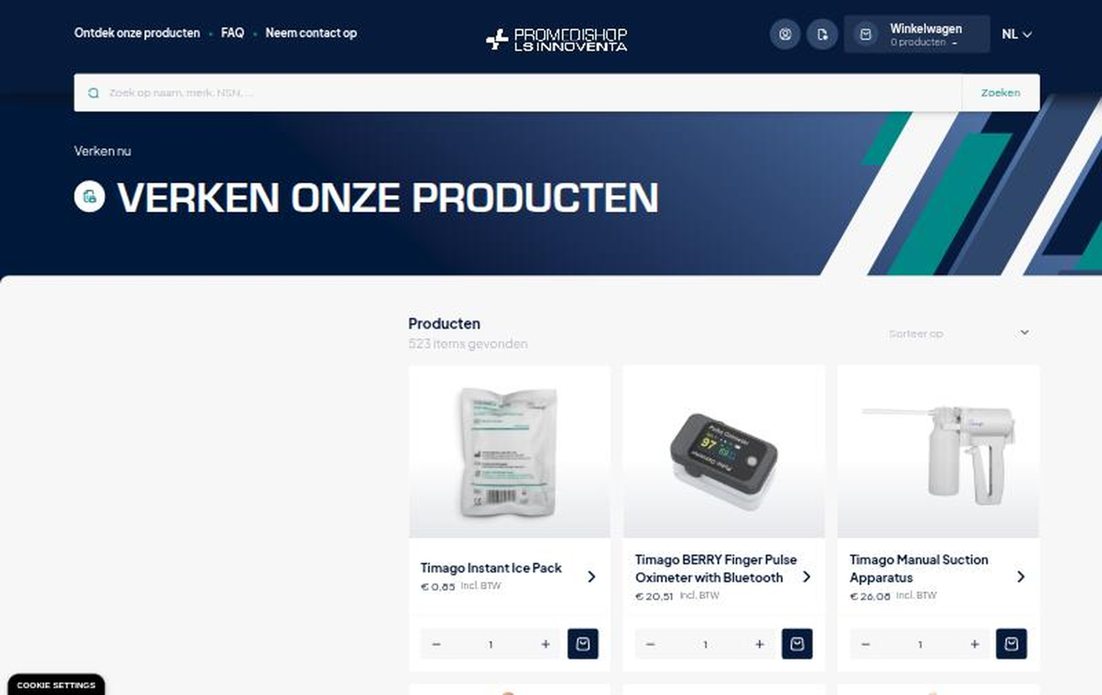 Schermbeeld van LS Innoventa: twee B2B-webshops en klantenportaal overgenomen en verder ontwikkeld
