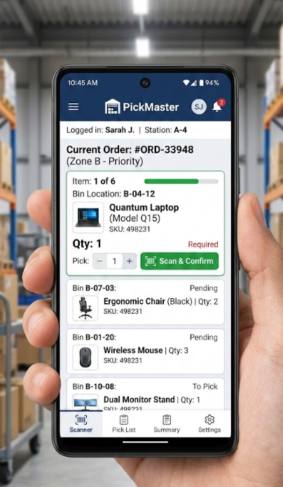 Mobiele picking-app (PWA)