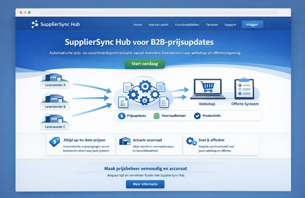 Leveranciershub voor B2B prijsupdates